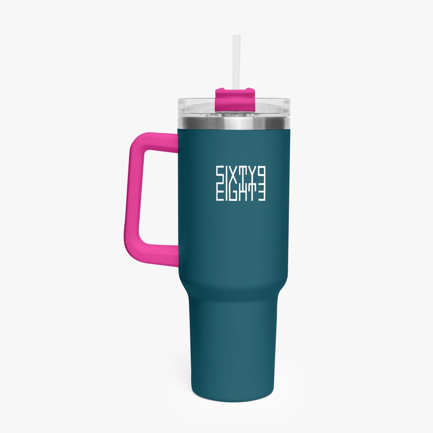 Sixty Eight 93 Logo White Dark Teal 40oz Hydrator Tumbler Cup