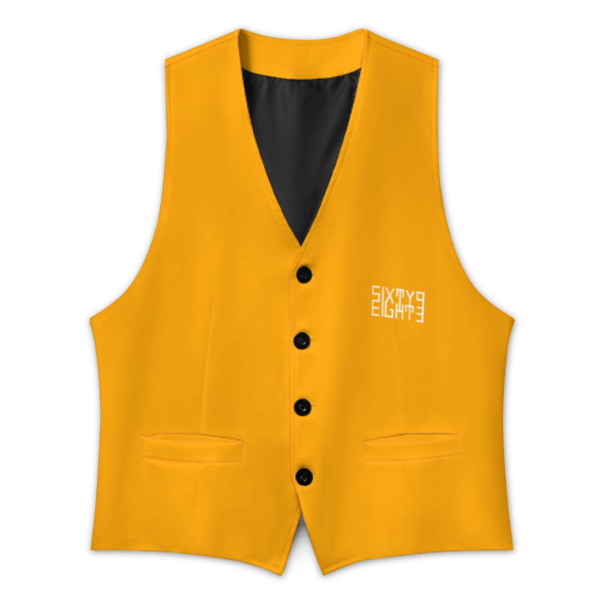 Sixty Eight 93 Logo White Orange Men's Sleeveless Suit Vest