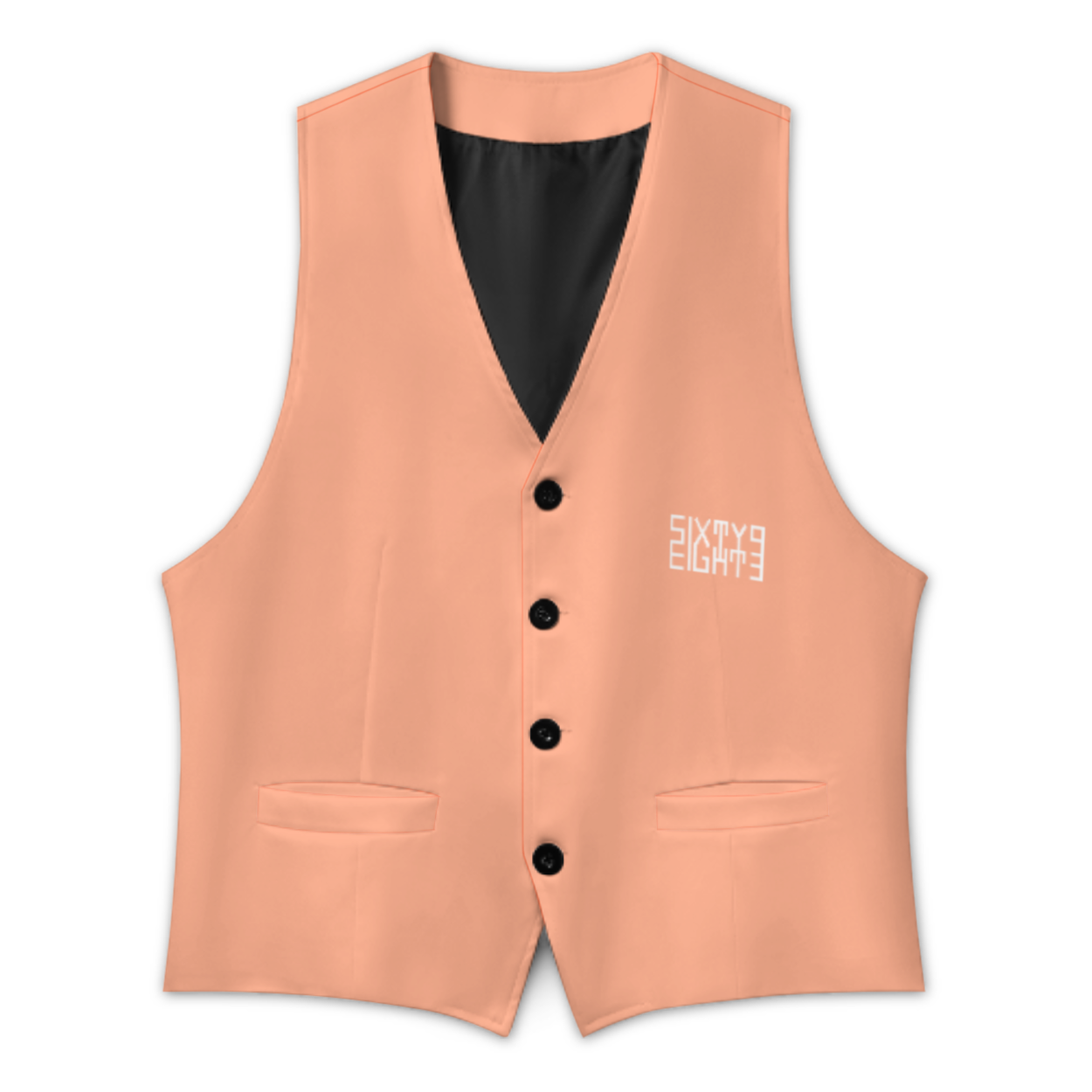 Sixty Eight 93 Logo White Peach Men's Sleeveless Suit Vest