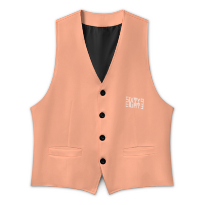 Sixty Eight 93 Logo White Peach Men's Sleeveless Suit Vest