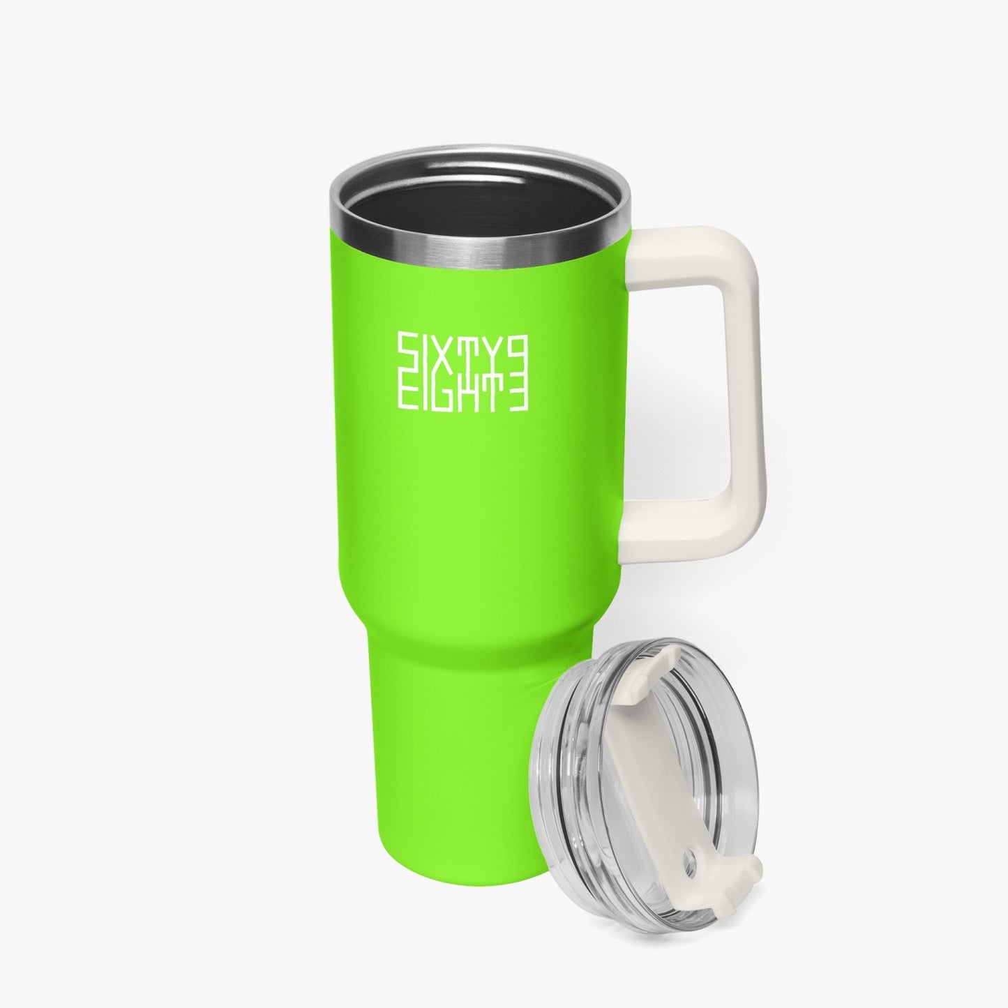 Sixty Eight 93 Logo White Lime Green 40oz Hydrator Tumbler Cup