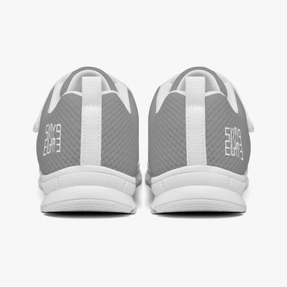 Sixty Eight 93 Logo White Grey Kids Lightweight Velcro Shoe