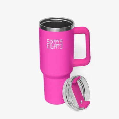 Sixty Eight 93 Logo White Fuchsia 40oz Hydrator Tumbler Cup