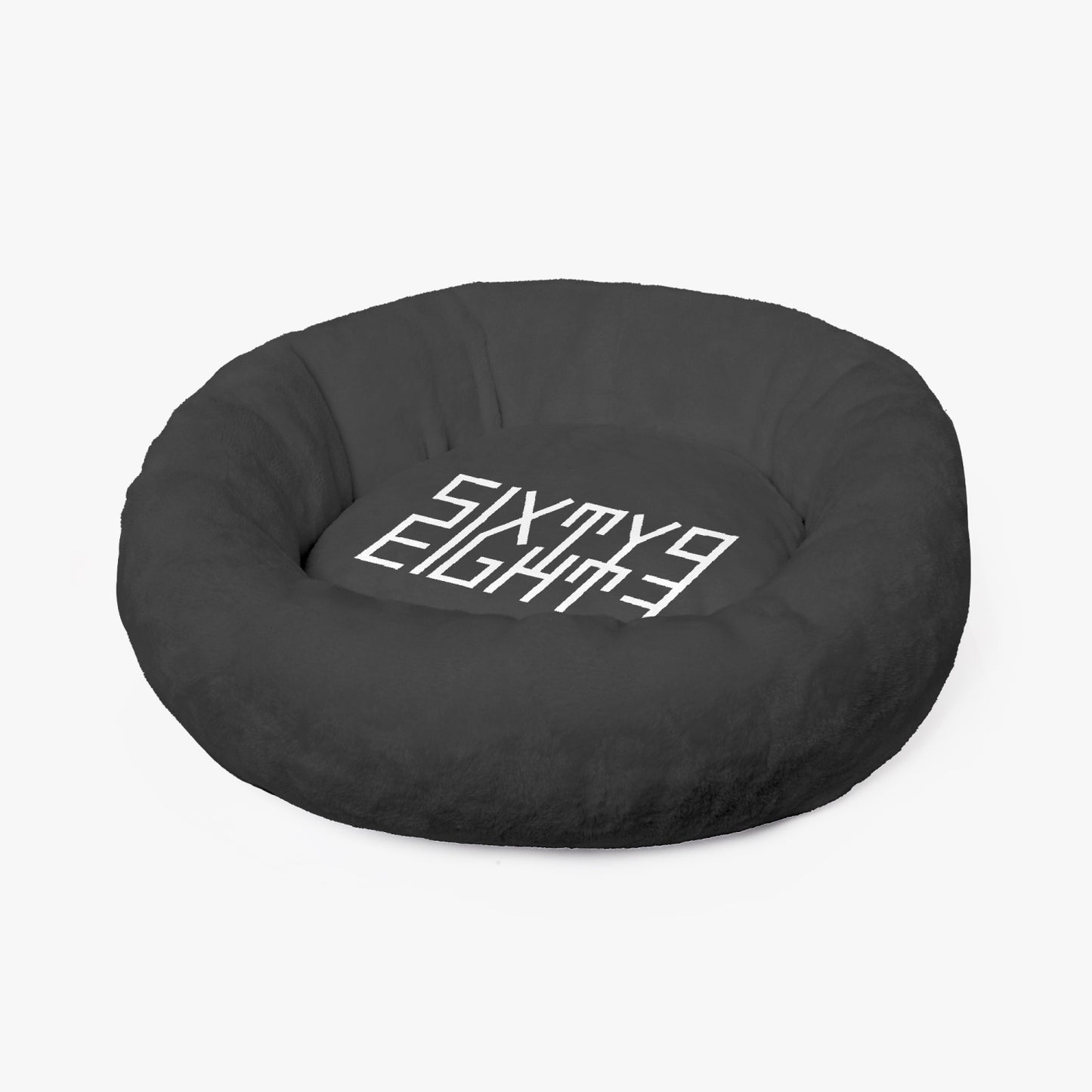 Sixty Eight 93 Logo White Black Round Large Size Pet Bed