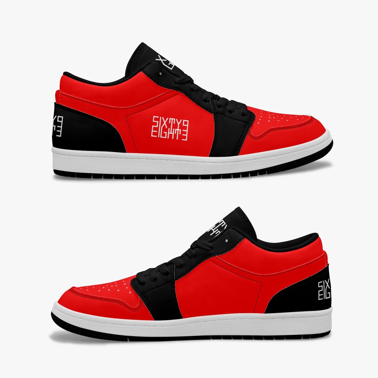 Sixty Eight 93 Logo White Black & Red SENTLT1 Shoes