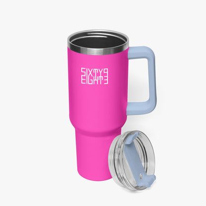 Sixty Eight 93 Logo White Fuchsia 40oz Hydrator Tumbler Cup