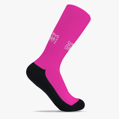 Sixty Eight 93 Logo White Pink Reinforced Sports Socks