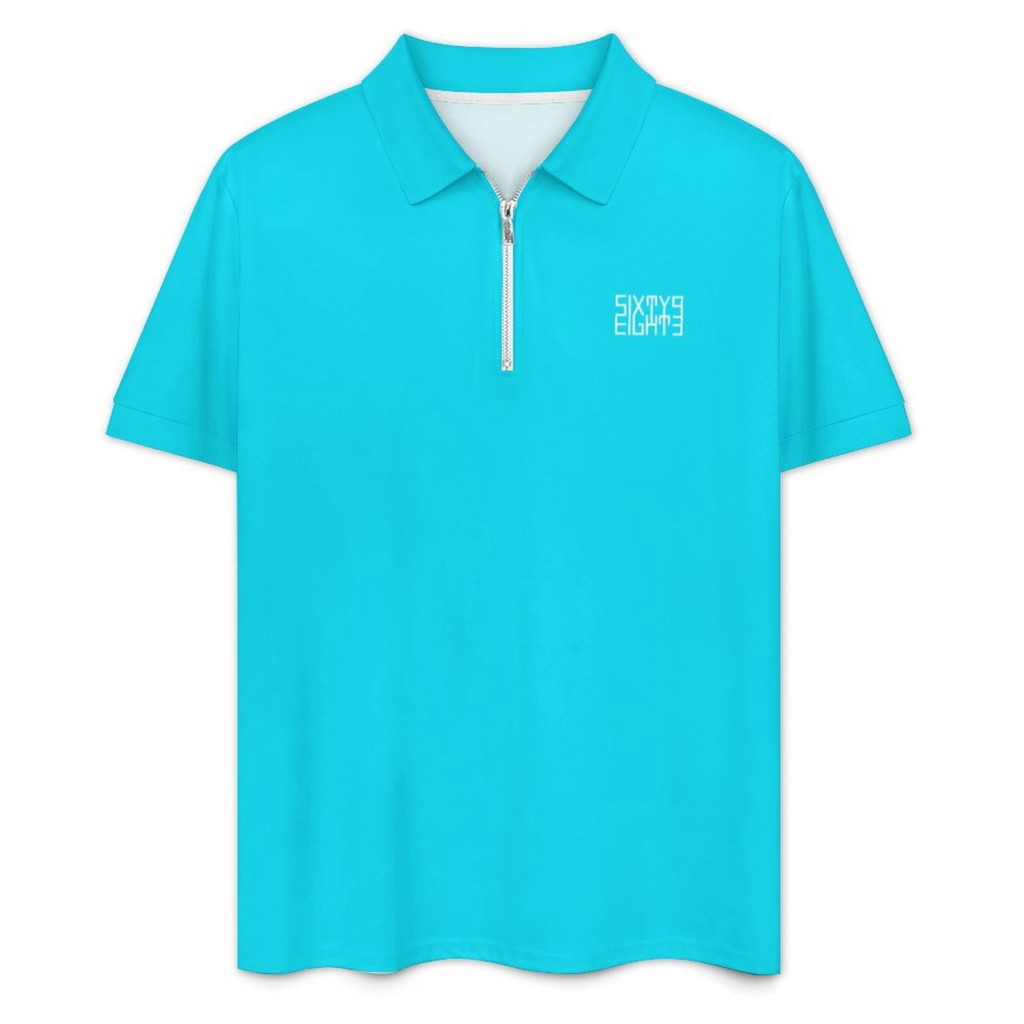 Sixty Eight 93 Men's Aqua Blue Zip-Up Polo Set