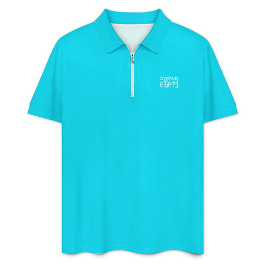 Sixty Eight 93 Men's Aqua Blue Zip-Up Polo Set