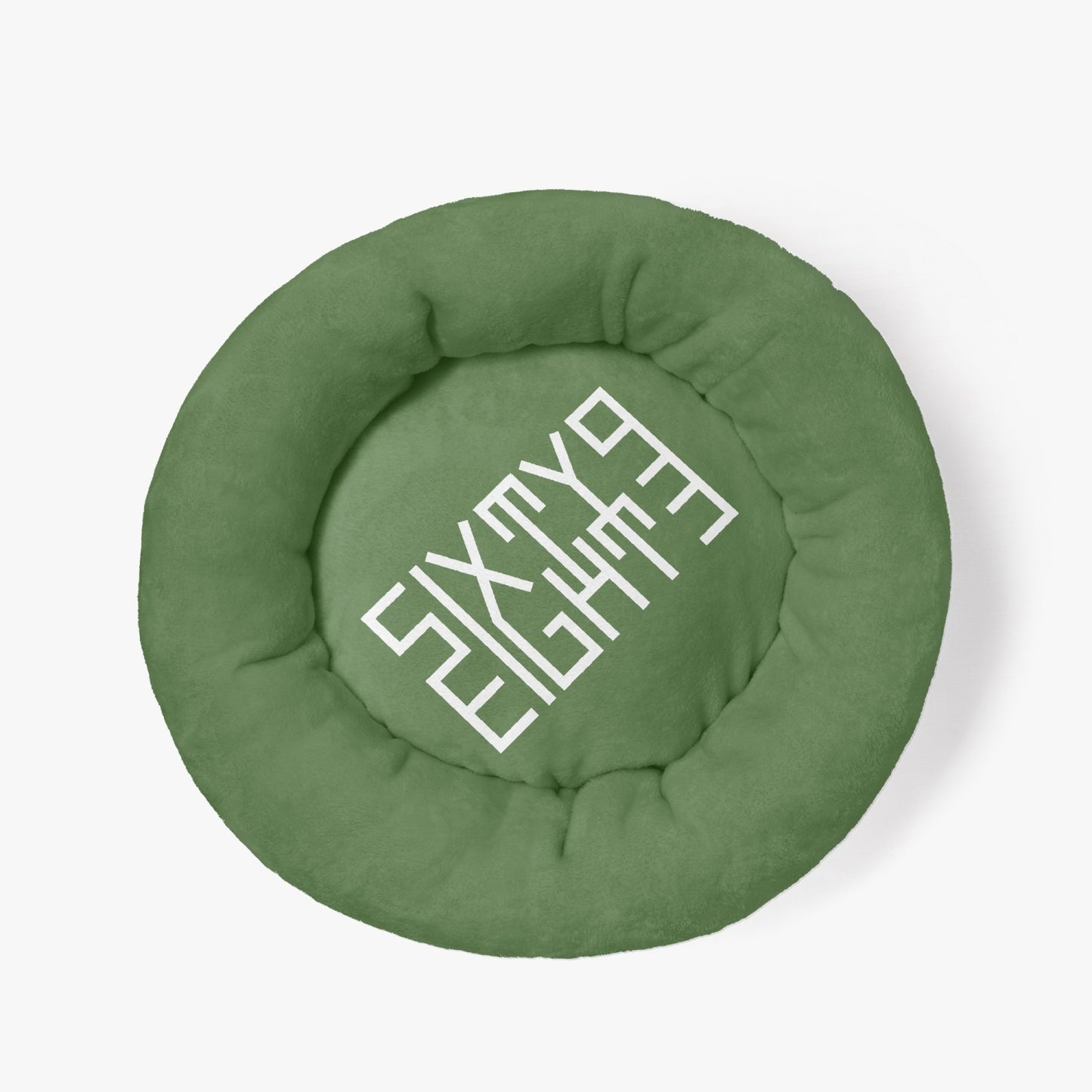 Sixty Eight 93 Logo White Forest Green Round Large Size Pet Bed