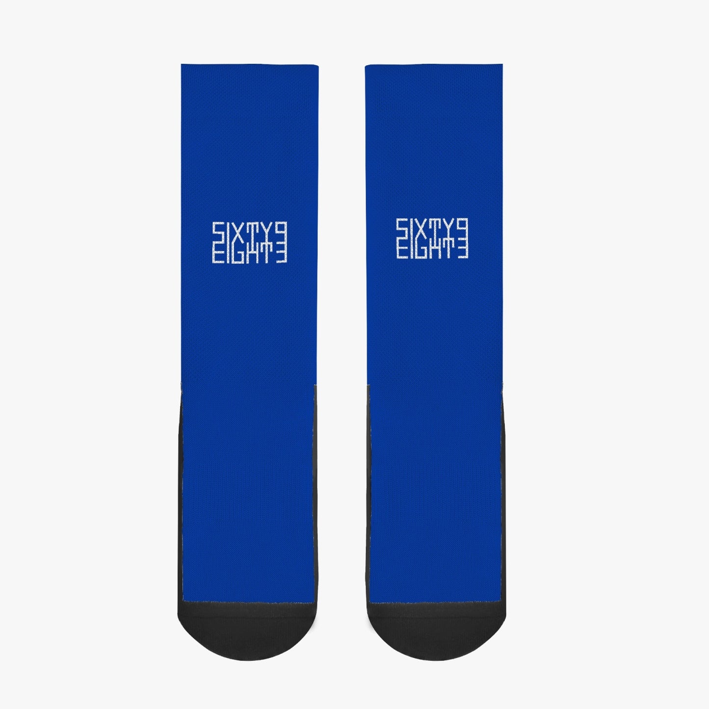 Sixty Eight 93 Logo White Blue Reinforced Sports Socks