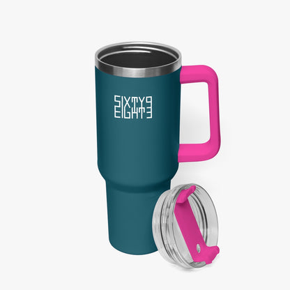 Sixty Eight 93 Logo White Dark Teal 40oz Hydrator Tumbler Cup