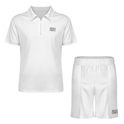 Sixty Eight 93 Men's White Zip-Up Polo Set