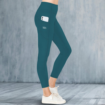 Dark Teal High Waist Pockets Leggings