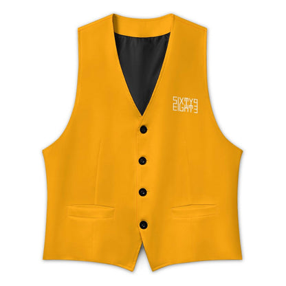 Sixty Eight 93 Logo White Orange Men's Sleeveless Suit Vest