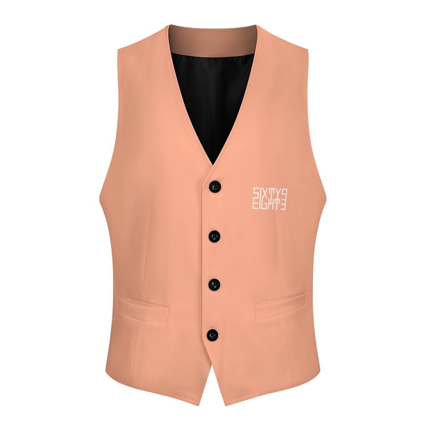 Sixty Eight 93 Logo White Peach Men's Sleeveless Suit Vest