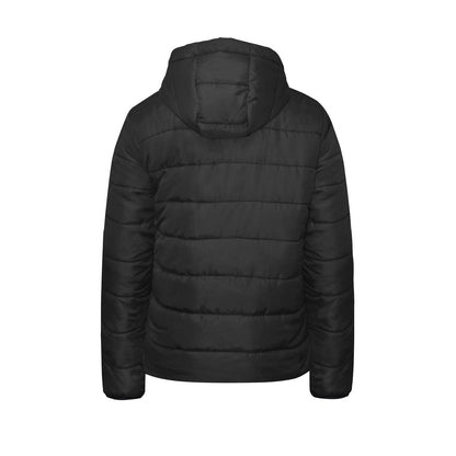 Sixty Eight 93 Logo White Black Girl's Hooded Long Sleeve Cotton Padded Jacket