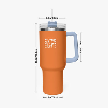 Sixty Eight 93 Logo White Netherland Orange 40oz Hydrator Tumbler Cup