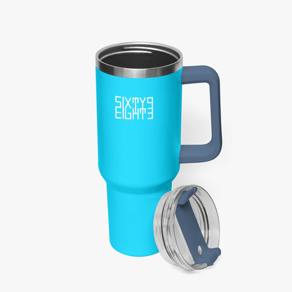 Sixty Eight 93 Logo White Aqua Blue 40oz Hydrator Tumbler Cup