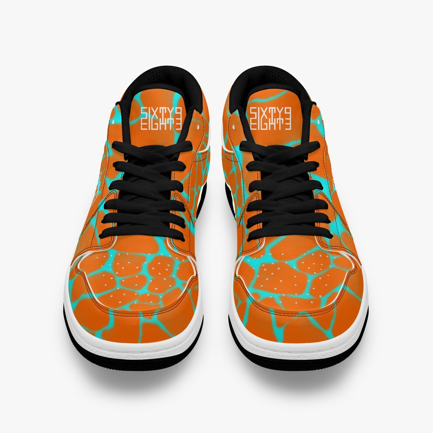 Sixty Eight 93 Logo White Boa Orange & Aqua Blue SENTLT1 Shoes