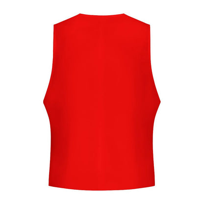 Sixty Eight 93 Logo White Red Men's Sleeveless Suit Vest