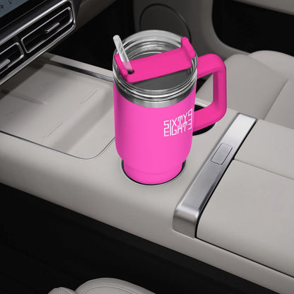 Sixty Eight 93 Logo White Fuchsia 40oz Hydrator Tumbler Cup