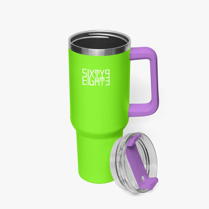 Sixty Eight 93 Logo White Lime Green 40oz Hydrator Tumbler Cup