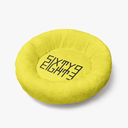 Sixty Eight 93 Logo Black Lemonade Round Large Size Pet Bed