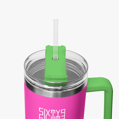 Sixty Eight 93 Logo White Fuchsia 40oz Hydrator Tumbler Cup