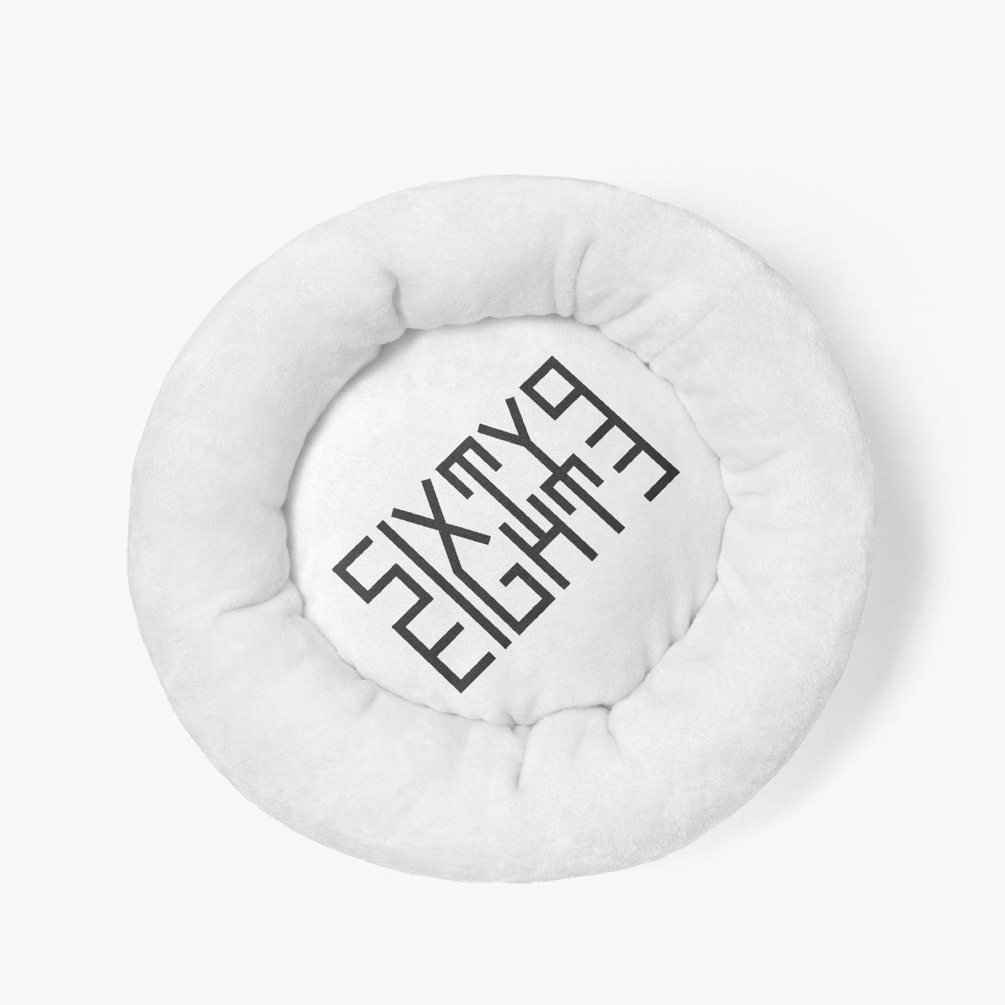 Sixty Eight 93 Logo Black White Round Large Size Pet Bed