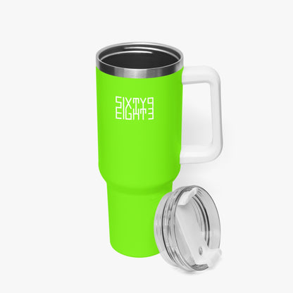 Sixty Eight 93 Logo White Lime Green 40oz Hydrator Tumbler Cup