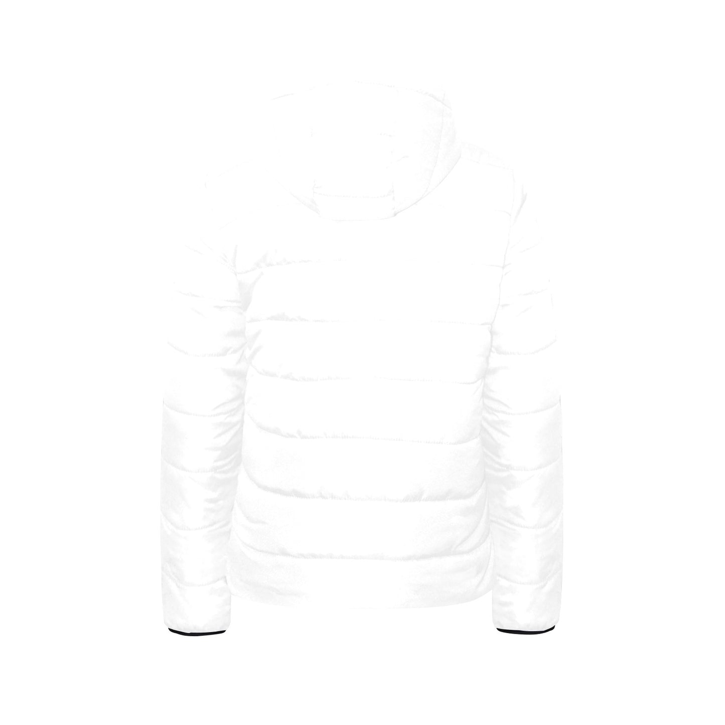 Sixty Eight 93 Logo Black White Girl's Hooded Long Sleeve Cotton Padded Jacket