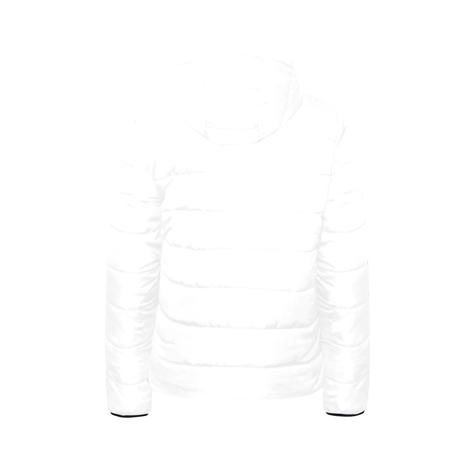 Sixty Eight 93 Logo Black White Girl's Hooded Long Sleeve Cotton Padded Jacket