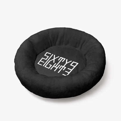 Sixty Eight 93 Logo White Black Round Large Size Pet Bed