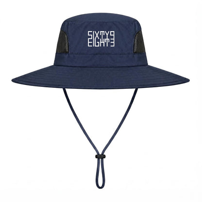 Sixty Eight 93 Logo White UPF 50+ Wide Brim Outdoor Sun Hat