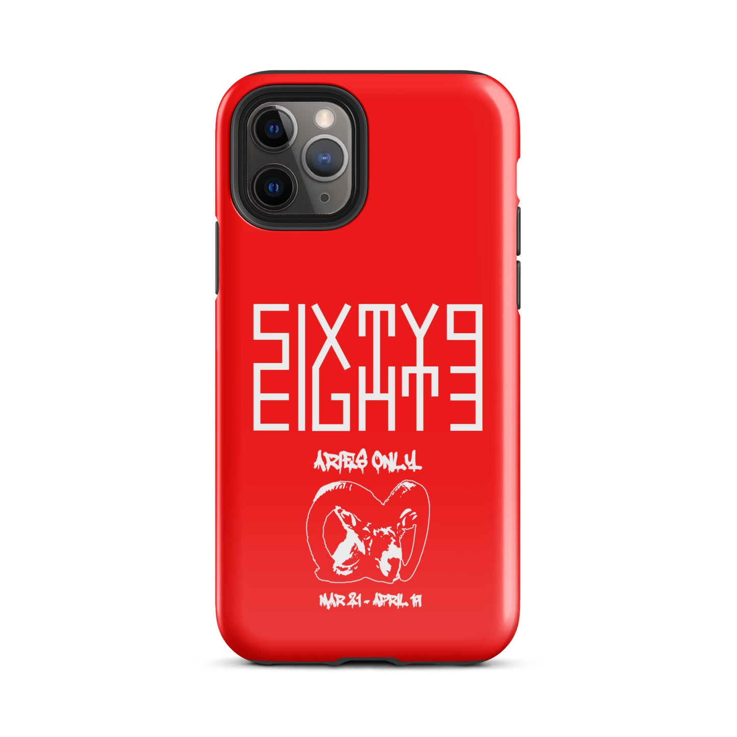 Sixty Eight 93 Logo White Aries Only Tough iPhone Case