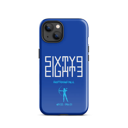 Sixty Eight 93 Logo White Sagittarians Only Tough iPhone Case