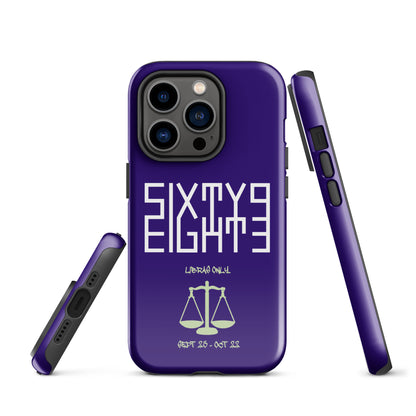 Sixty Eight 93 Logo White Libras Only 2.0 Tough iPhone Case