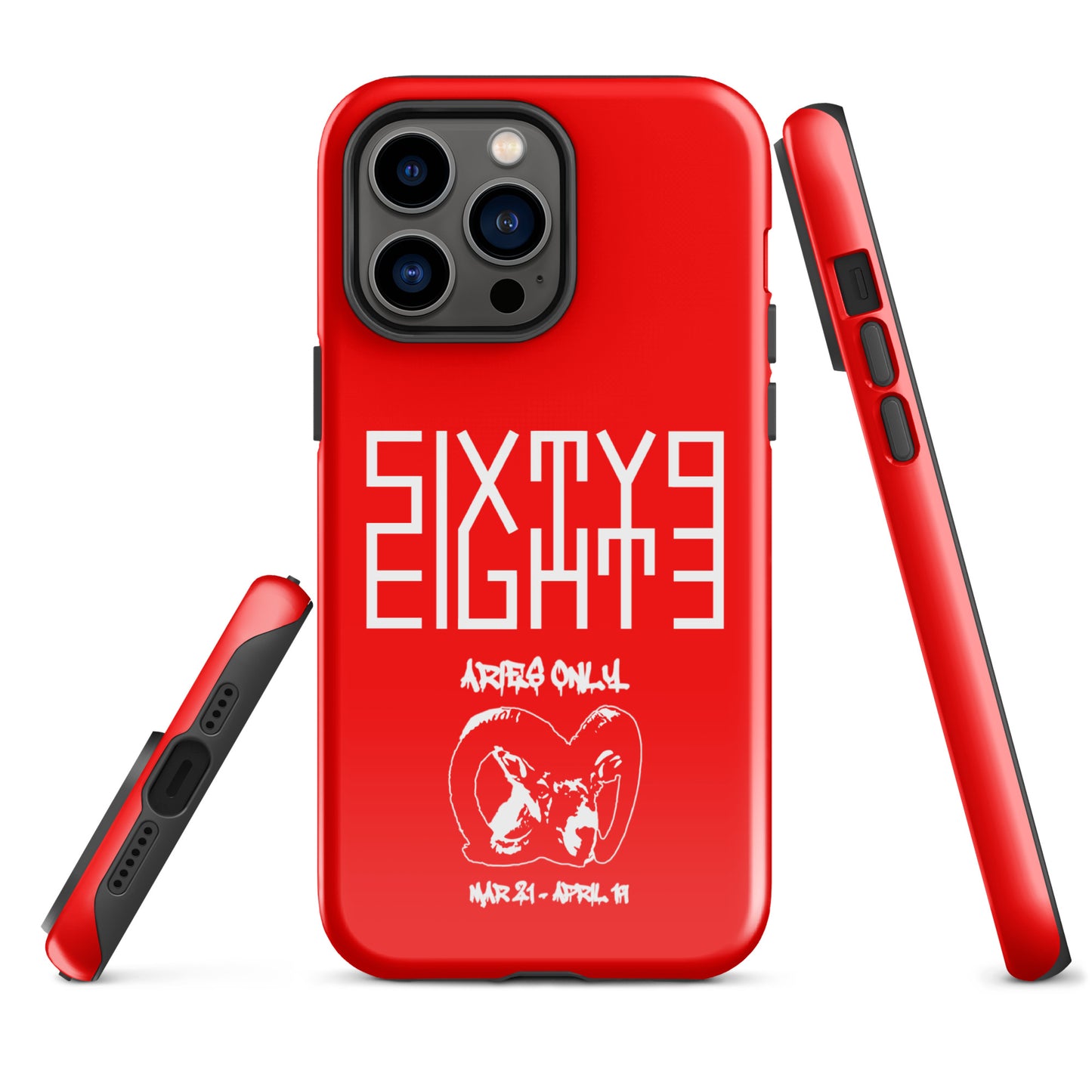 Sixty Eight 93 Logo White Aries Only Tough iPhone Case