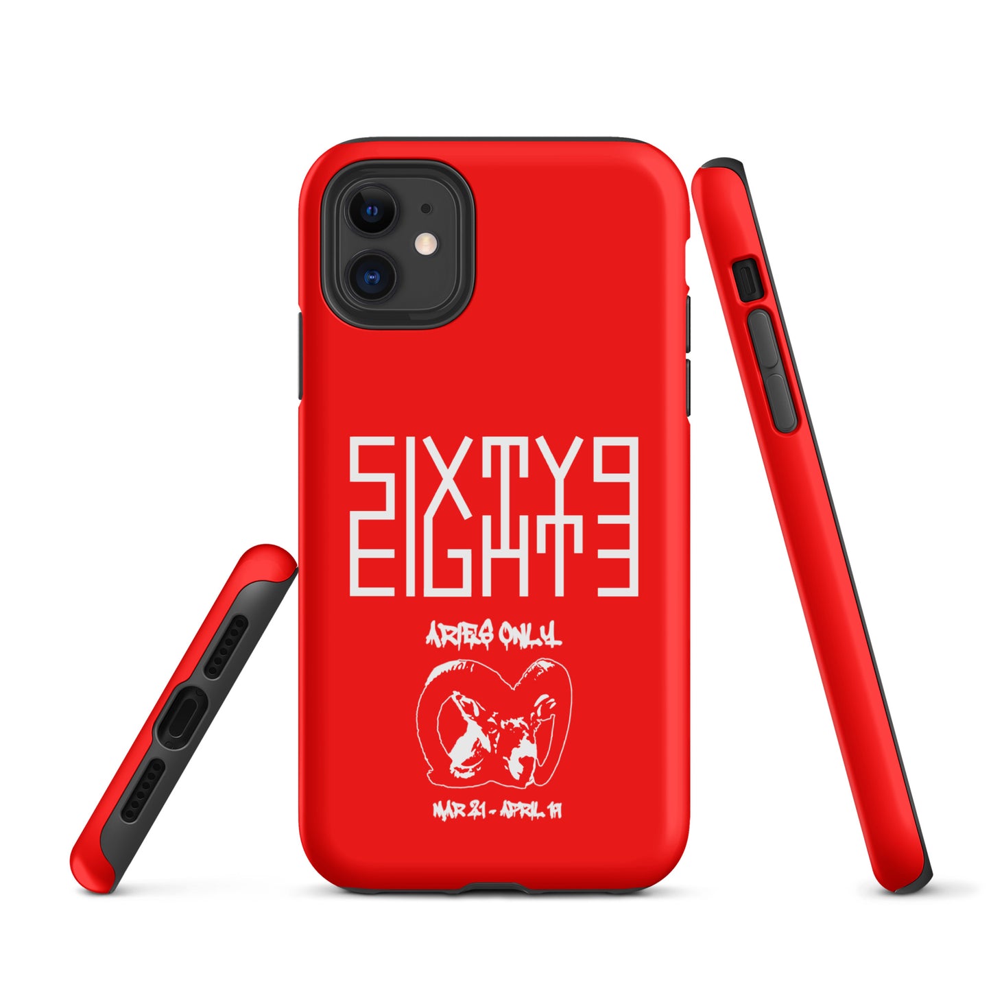 Sixty Eight 93 Logo White Aries Only Tough iPhone Case