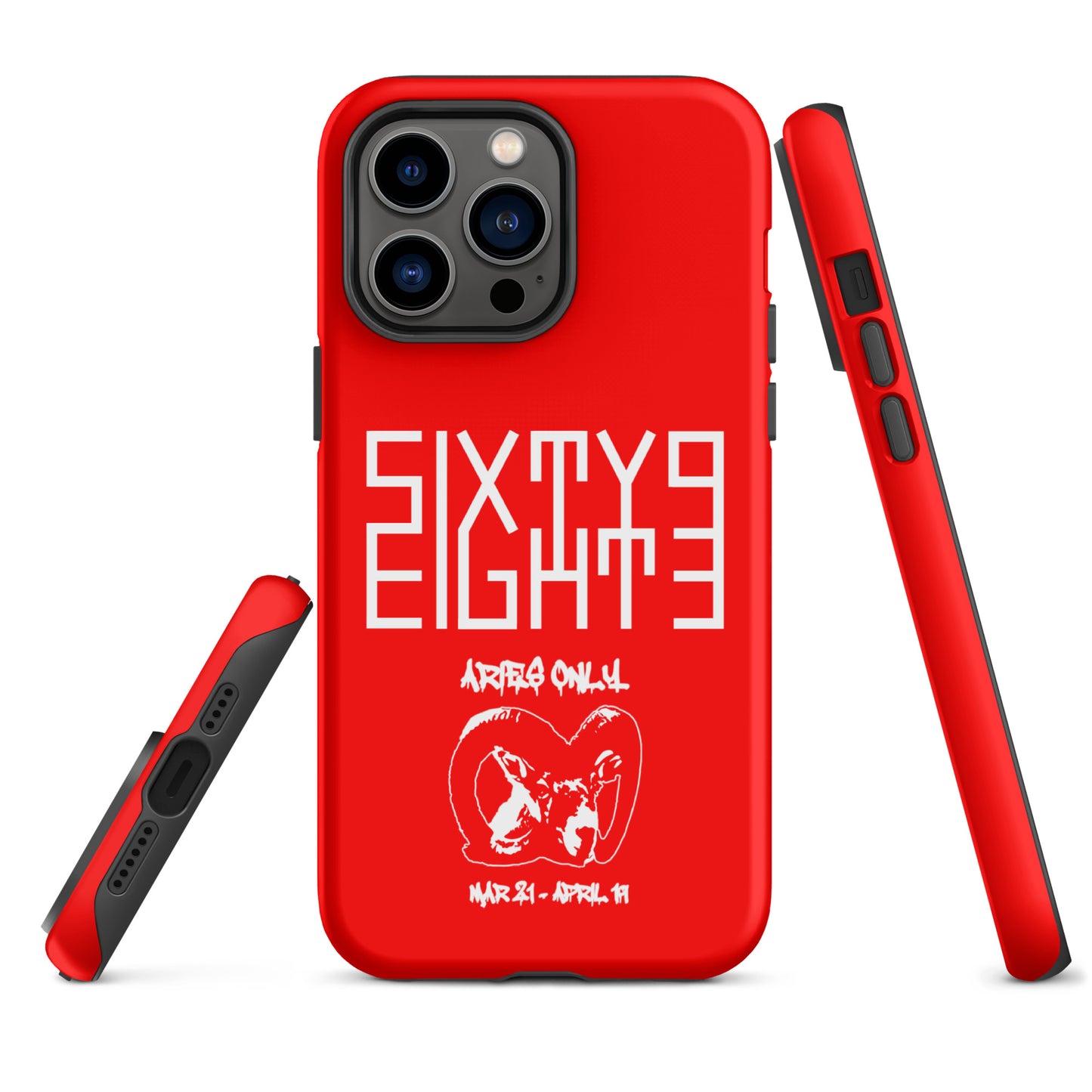 Sixty Eight 93 Logo White Aries Only Tough iPhone Case