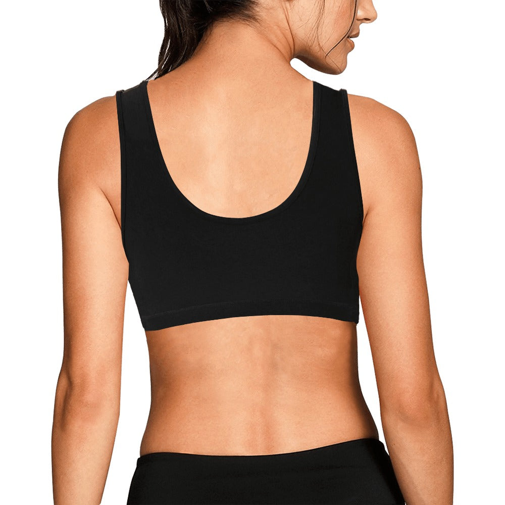 Sixty Eight 93 Logo White Black Sports Bra