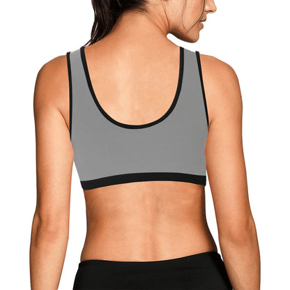 Sixty Eight 93 Logo White Grey & Black Sports Bra