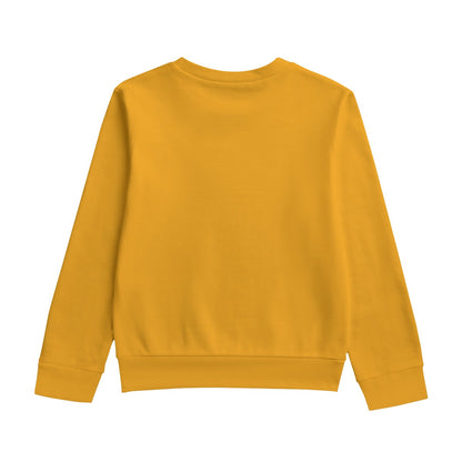 Sixty Eight 93 Logo White Orange Kid's Round Neck Sweatshirt