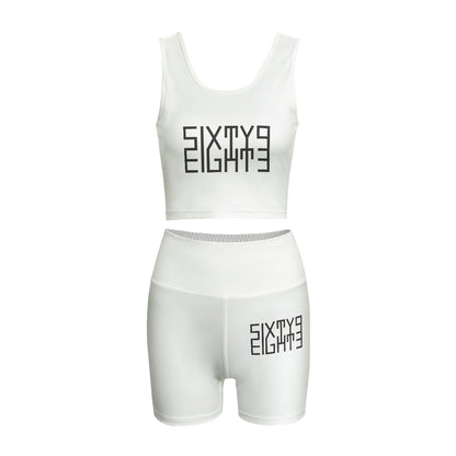 Sixty Eight 93 Logo Black White Women's Yoga Set