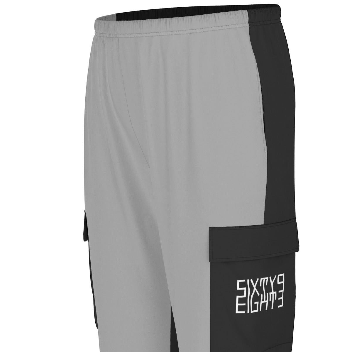 Sixty Eight 93 Logo White Grey & Black Unisex Scrub Set With Six Pockets