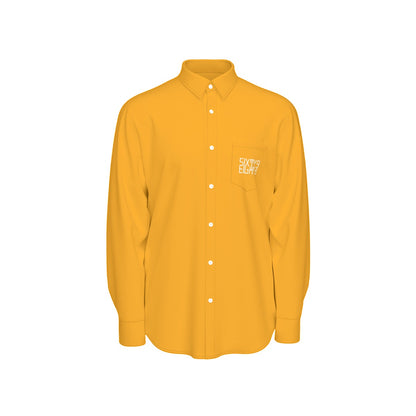 Sixty Eight 93 Logo White Orange Men's Cotton Long Sleeve Shirt