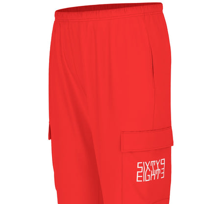 Sixty Eight 93 Logo White Red Unisex Scrub Set With Six Pockets