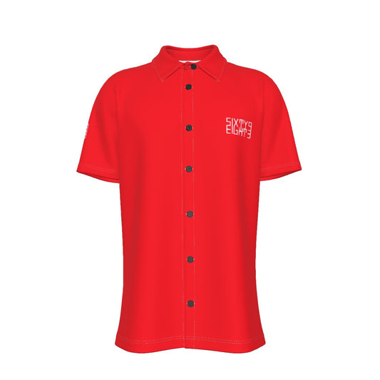 Sixty Eight 93 Logo White Red Men's Button Up Shirt
