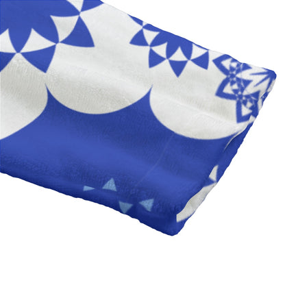Sixty Eight 93 Logo Aqua Blue Unisex Flannel Hooded Bathrobe #7